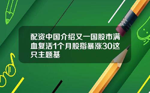 配资中国介绍又一国股市满血复活1个月股指暴涨30这只主题基