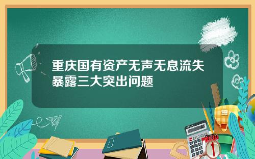重庆国有资产无声无息流失暴露三大突出问题