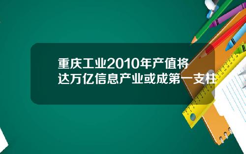 重庆工业2010年产值将达万亿信息产业或成第一支柱