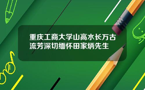 重庆工商大学山高水长万古流芳深切缅怀田家炳先生