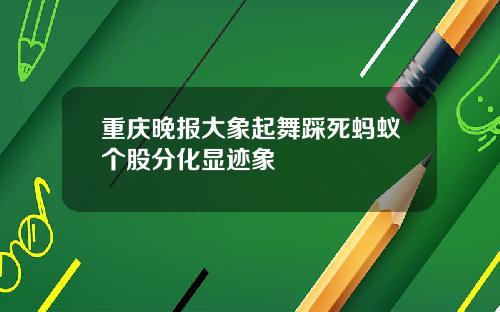 重庆晚报大象起舞踩死蚂蚁个股分化显迹象