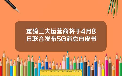 重磅三大运营商将于4月8日联合发布5G消息白皮书