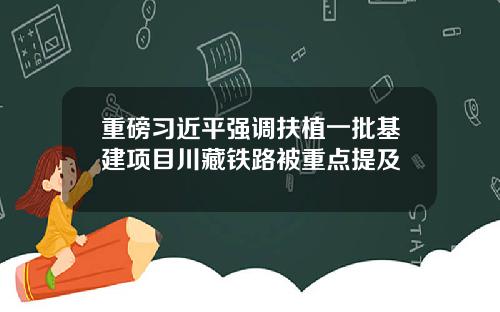 重磅习近平强调扶植一批基建项目川藏铁路被重点提及