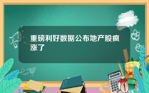 重磅利好数据公布地产股疯涨了