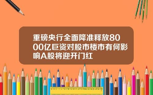 重磅央行全面降准释放8000亿巨资对股市楼市有何影响A股将迎开门红