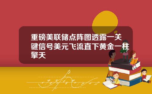 重磅美联储点阵图透露一关键信号美元飞流直下黄金一柱擎天