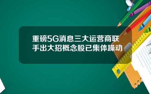 重磅5G消息三大运营商联手出大招概念股已集体躁动