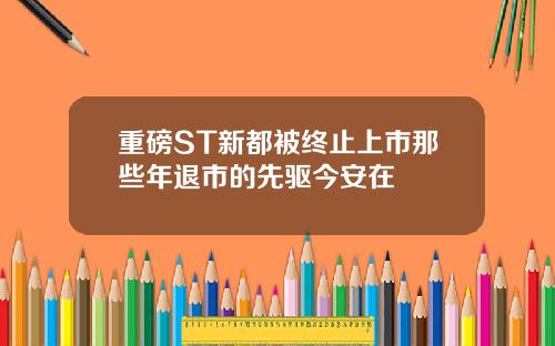 重磅ST新都被终止上市那些年退市的先驱今安在
