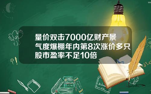 量价双击7000亿财产景气度爆棚年内第8次涨价多只股市盈率不足10倍