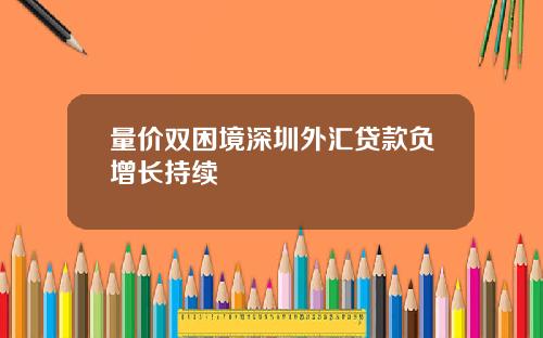量价双困境深圳外汇贷款负增长持续