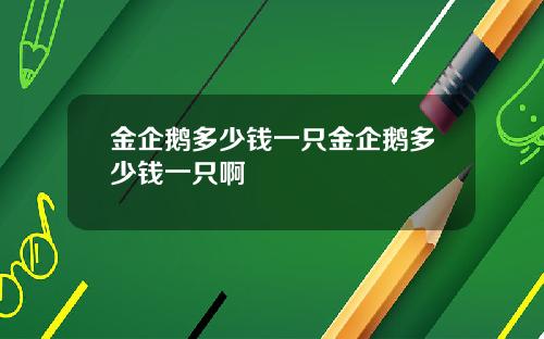 金企鹅多少钱一只金企鹅多少钱一只啊