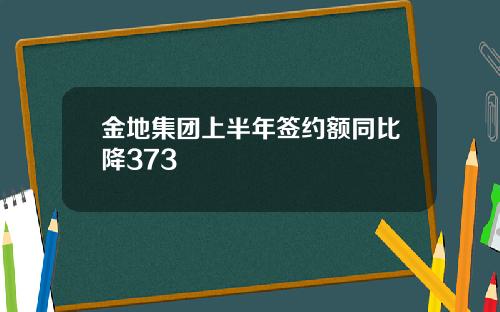 金地集团上半年签约额同比降373