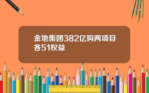 金地集团382亿购两项目各51权益