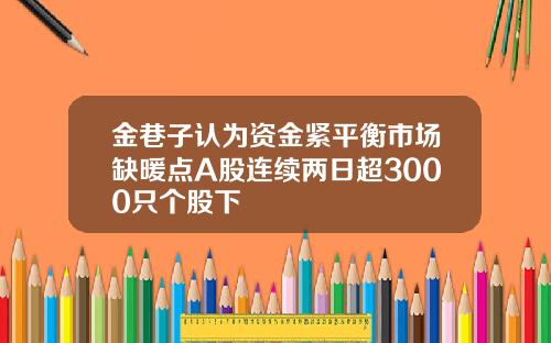 金巷子认为资金紧平衡市场缺暖点A股连续两日超3000只个股下