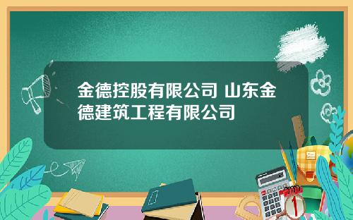 金德控股有限公司 山东金德建筑工程有限公司