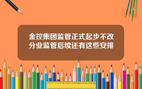 金控集团监管正式起步不改分业监管后续还有这些安排