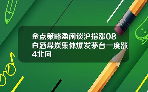 金点策略盈闲谈沪指涨08白酒煤炭集体爆发茅台一度涨4北向