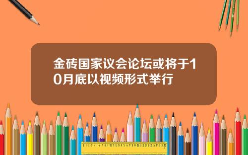 金砖国家议会论坛或将于10月底以视频形式举行