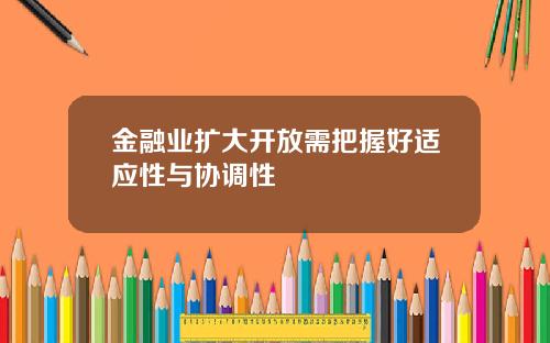 金融业扩大开放需把握好适应性与协调性