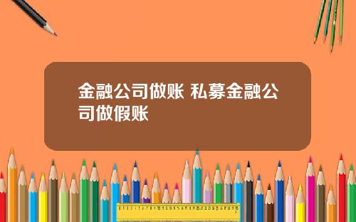 金融公司做账 私募金融公司做假账