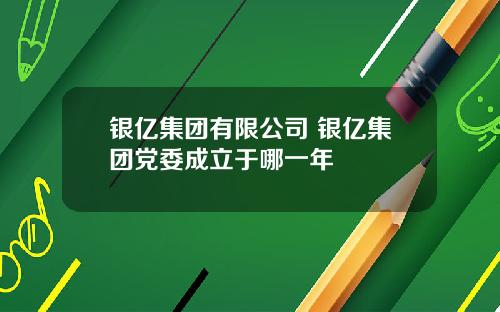 银亿集团有限公司 银亿集团党委成立于哪一年