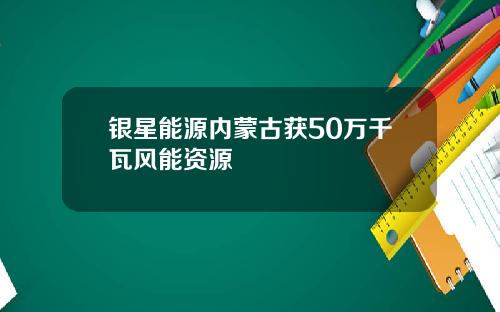 银星能源内蒙古获50万千瓦风能资源