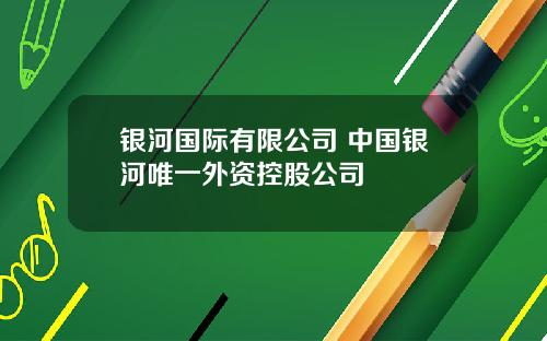 银河国际有限公司 中国银河唯一外资控股公司