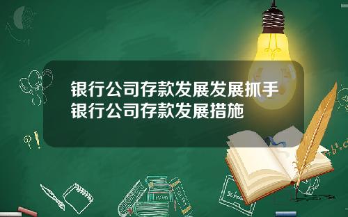 银行公司存款发展发展抓手银行公司存款发展措施