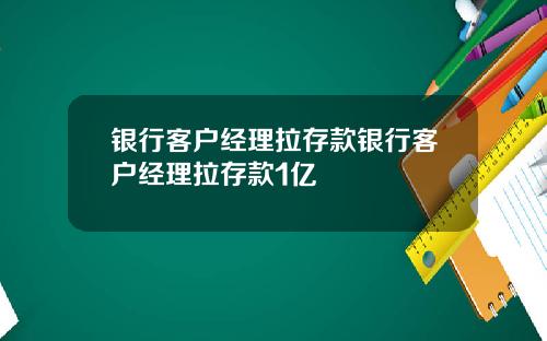 银行客户经理拉存款银行客户经理拉存款1亿