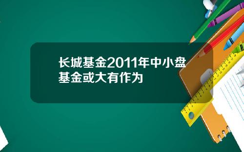 长城基金2011年中小盘基金或大有作为