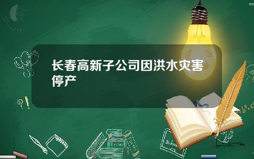长春高新子公司因洪水灾害停产