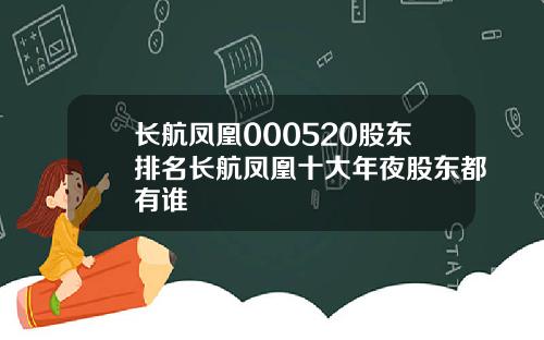 长航凤凰000520股东排名长航凤凰十大年夜股东都有谁