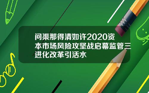 问渠那得清如许2020资本市场风险攻坚战启幕监管三进化改革引活水