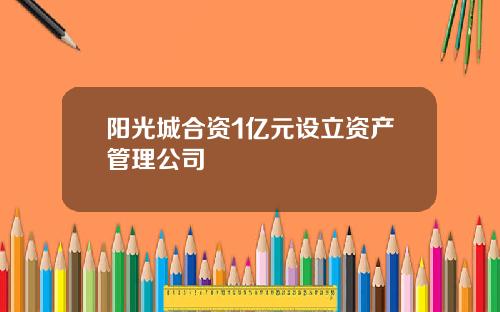 阳光城合资1亿元设立资产管理公司