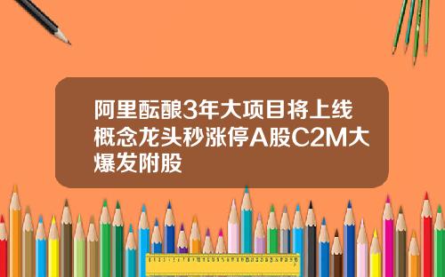 阿里酝酿3年大项目将上线概念龙头秒涨停A股C2M大爆发附股