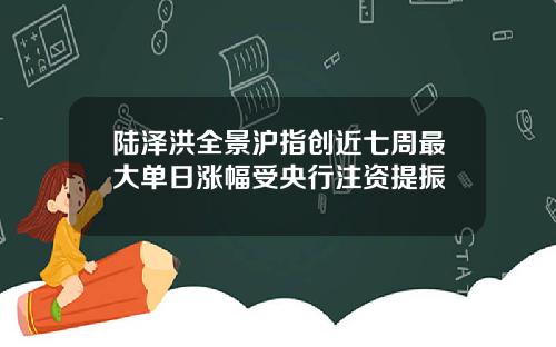 陆泽洪全景沪指创近七周最大单日涨幅受央行注资提振