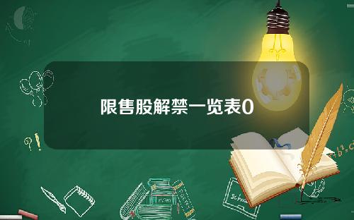 限售股解禁一览表0