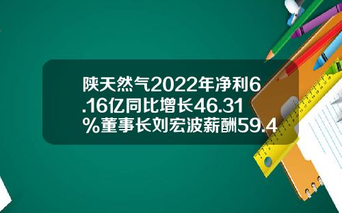 陕天然气2022年净利6.16亿同比增长46.31%董事长刘宏波薪酬59.48万-燃气公司董事会工作报告