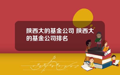陕西大的基金公司 陕西大的基金公司排名