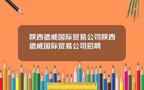 陕西德威国际贸易公司陕西德威国际贸易公司招聘