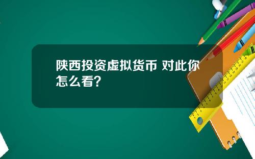 陕西投资虚拟货币 对此你怎么看？