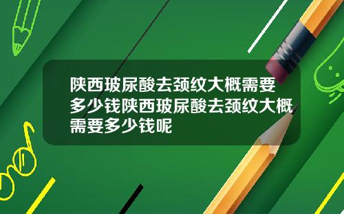 陕西玻尿酸去颈纹大概需要多少钱陕西玻尿酸去颈纹大概需要多少钱呢