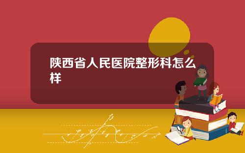 陕西省人民医院整形科怎么样
