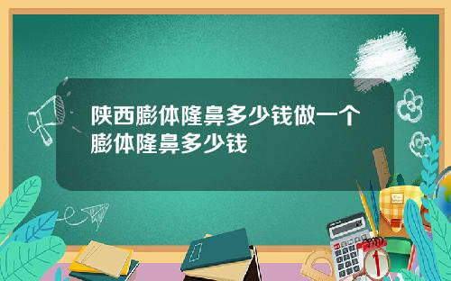 陕西膨体隆鼻多少钱做一个膨体隆鼻多少钱