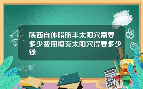 陕西自体脂肪丰太阳穴需要多少费用填充太阳穴得要多少钱