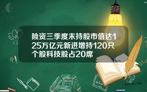 险资三季度末持股市值达125万亿元新进增持120只个股科技股占20席