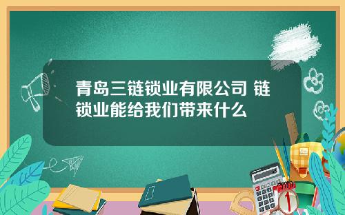 青岛三链锁业有限公司 链锁业能给我们带来什么