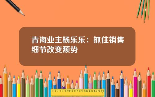 青海业主杨乐乐：抓住销售细节改变颓势
