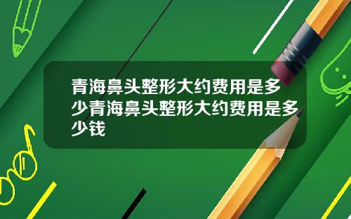青海鼻头整形大约费用是多少青海鼻头整形大约费用是多少钱