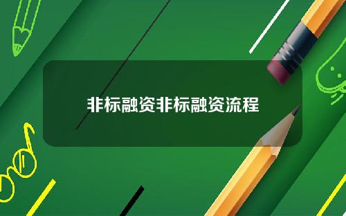 非标融资非标融资流程